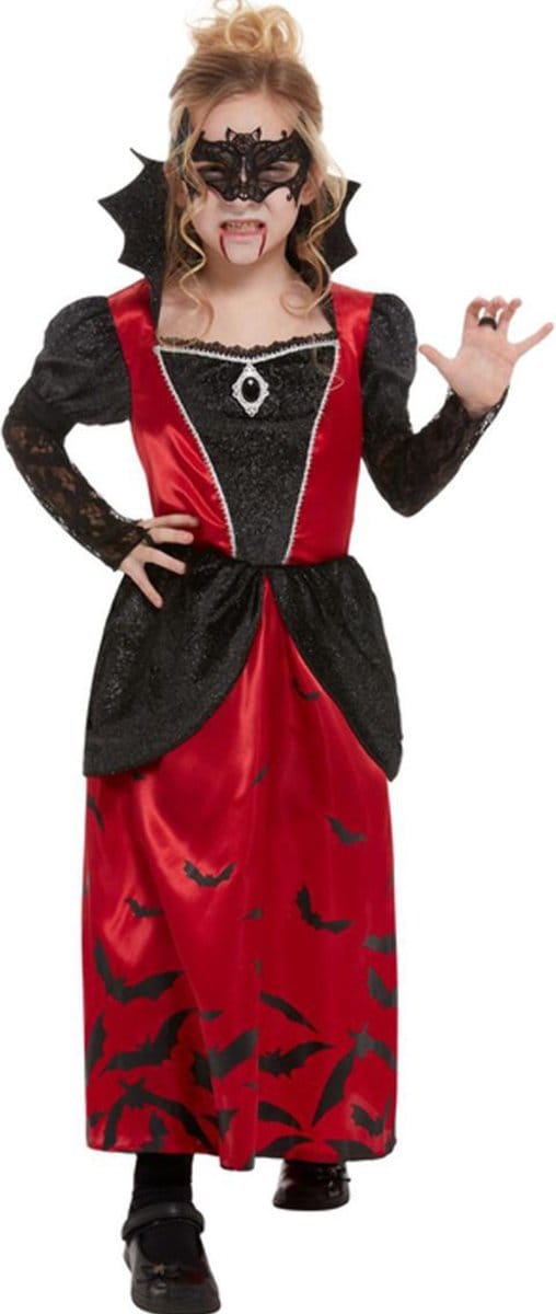 Smiffys - Vampire Kinder Kostuum - Kids tm 9 jaar - Zwart/Rood