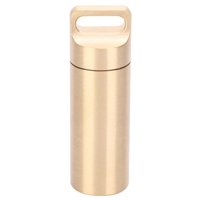 Boîte Capsule Cuivre Portable Support Rangement Tablette Voyage Extérieur Étanche beige