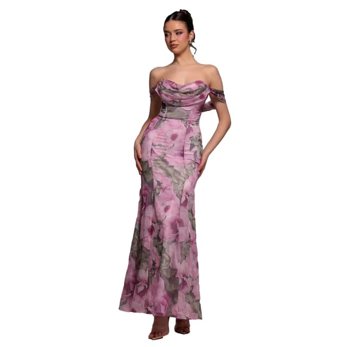 Jurk van jacquard mousseline dames Goddiva Maxi