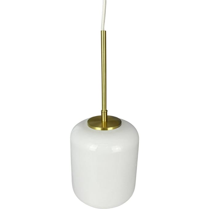 Dyberg Larsen hanglamp Silvia, Ø 15 cm, opaal/messing, glas