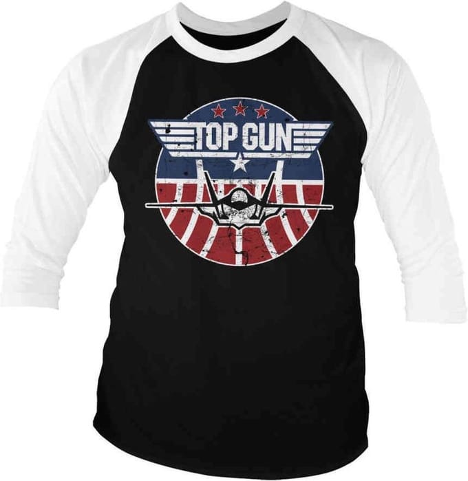 Top Gun Raglan top -S- Tomcat Zwart/Wit