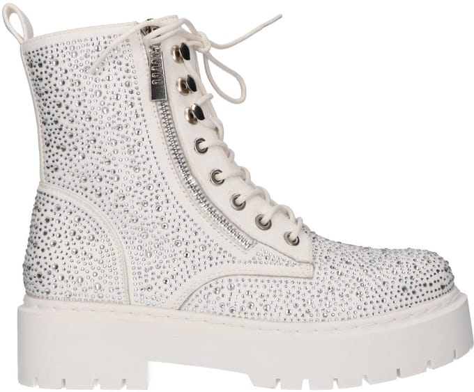 La Strada Bootie Met Stenen Wit Suede - Damesschoenen - Maat - 40
