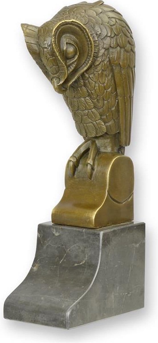 Uil - Bronzen beeld - abstracte sculptuur - 25,3 cm hoog