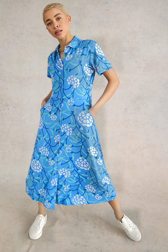 White Stuff Rua Jersey Shirt Dre Blue Größe: 6 REGULAR | Blusenkleider Outlet | Damen | Blau