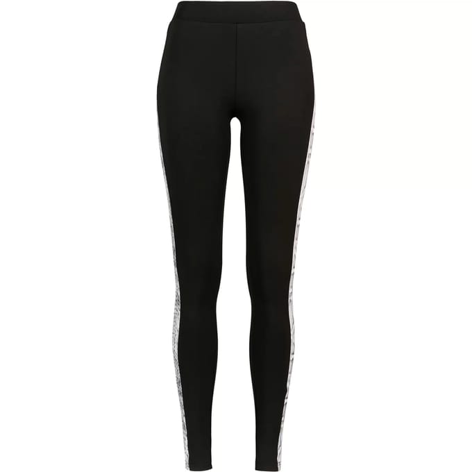 Urban Classics - Side Striped Pattern Legging - S - Zwart/Wit