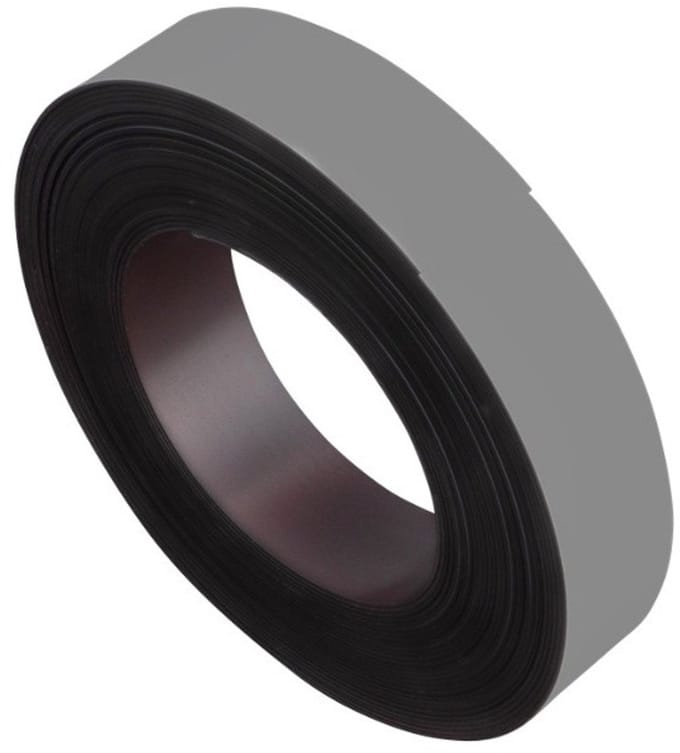 Gekleurd Magneetband – 30 mm breed - 10 meter - GRIJS