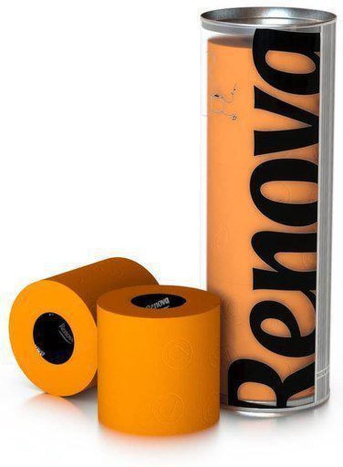 Oranje toiletpapier cadeaucilinder