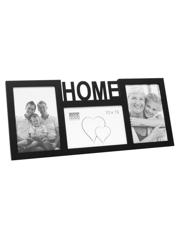 Deknudt Frames multifotolijst 68NK2 P3A - zwart - HOME - 3x 10x15 cm