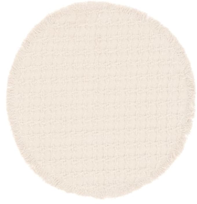 Tiseco - Placemat YUNA - SET/4 - boho - stof - Dia 38 cm - Rond, ivoor