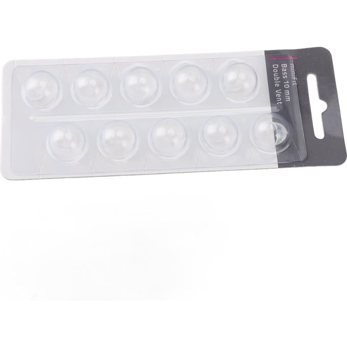 10 stuks Dubbele Ventilatie Bass Dome Accessoire Enkellaags Dubbele Ventilatie Siliconen Vervangende Domes voor Medium Size 10mm white