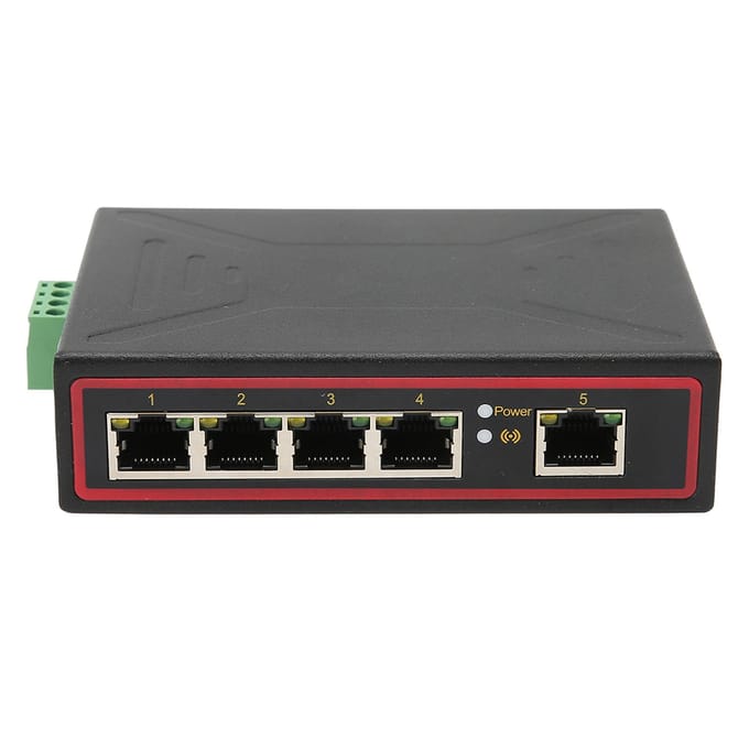 5-Poorts Ethernet DIN-rail Schakelaar DIN-rail Montage Industrieel Ontwerp Redundante Voeding Snel