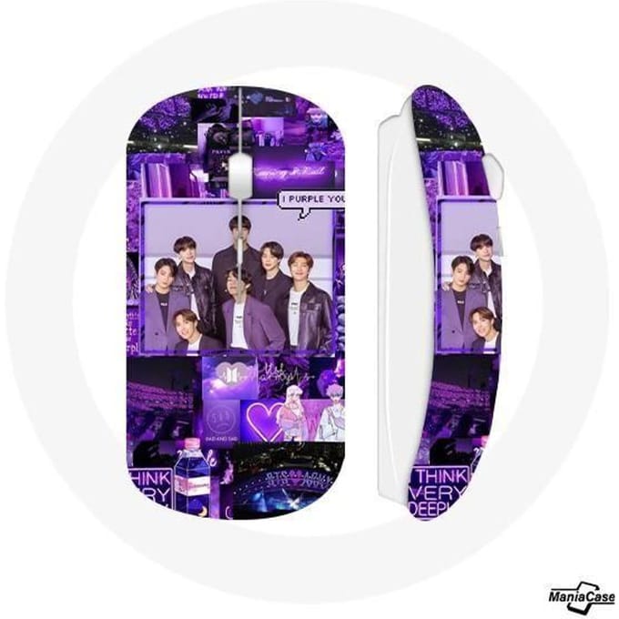 Souris Sans Fil - BTS - Purple You - Clé USB Wifi - Compatible Mac et PC - Multicolore