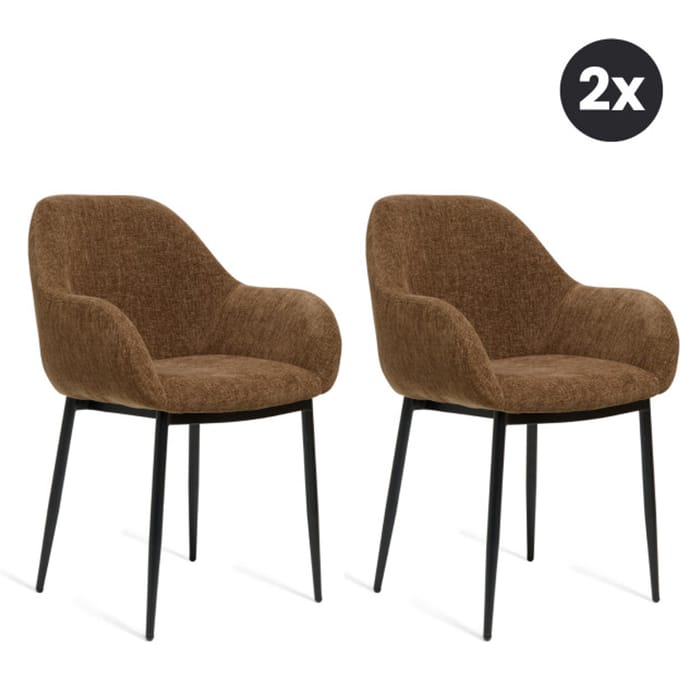 Multifurn 2x eetkamerstoel zara choco