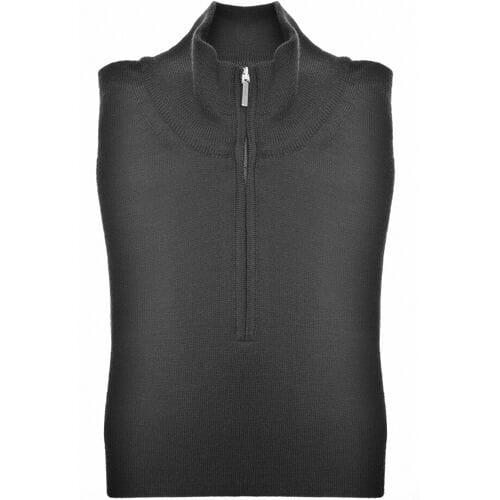 John Miller Trui Merino Half Zip Zwart / male