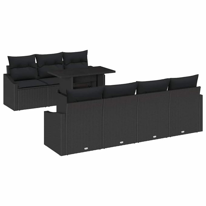 vidaXL Tuin Sofa Set 8 st Zwart poly rattan