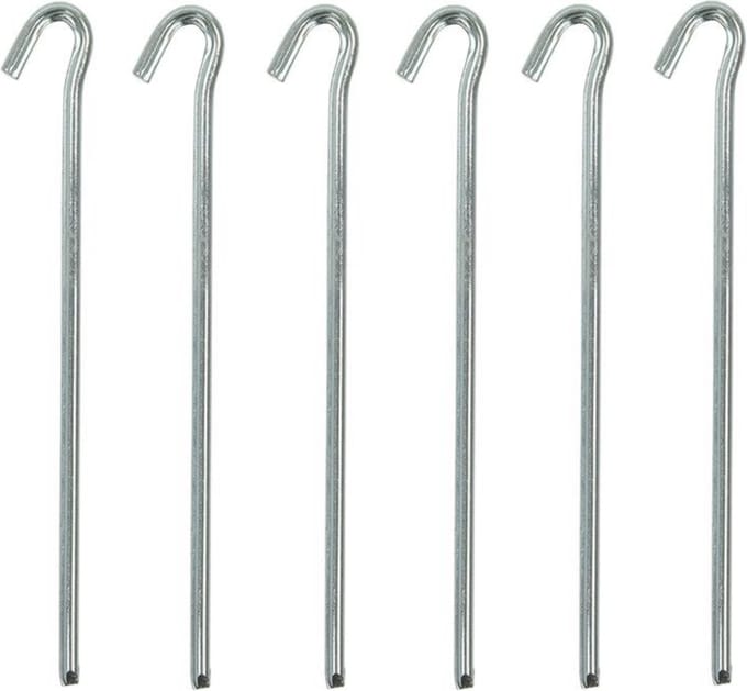 ProPlus Tentharingen - 6x - rotspennen - halfrond - 23 cm - metaal - voor tent of windscherm