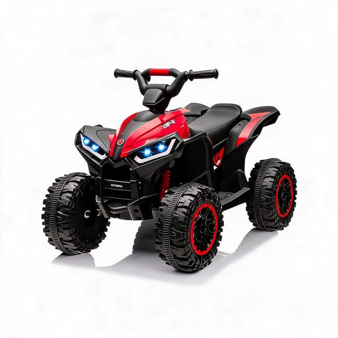 Danky Quad - Elektrisch Kinderquad 12V - Rood - 4x4 - Afstandsbediening - 2x35W Motor - MP3/USB/Bluetooth - 3-6j
