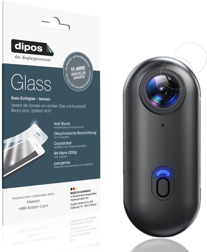 dipos – 2x Pantserfolie geschikt voor Hiwoor H88 Action Cam | 9H Screenprotector