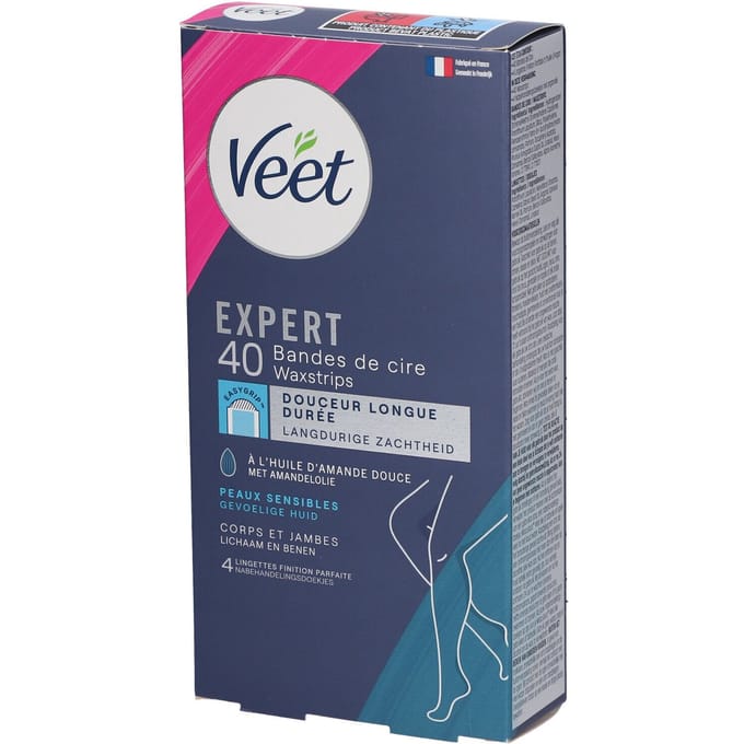 Veet Expert Ontharingsstrips - Lichaam & benen - Gevoelige huid - 40 stuks