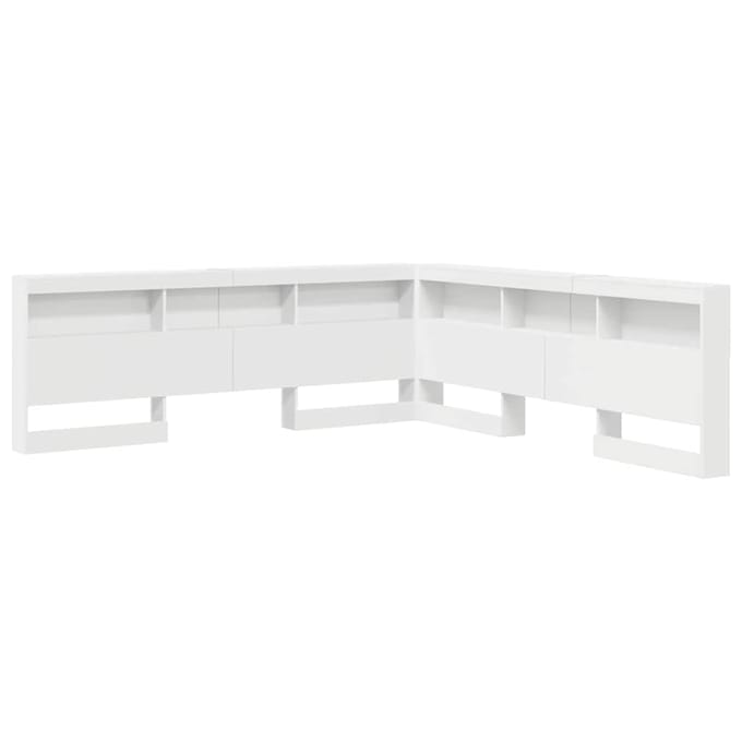 vidaXL - Opberghoofdbord - Wit - Bewerkt - hout