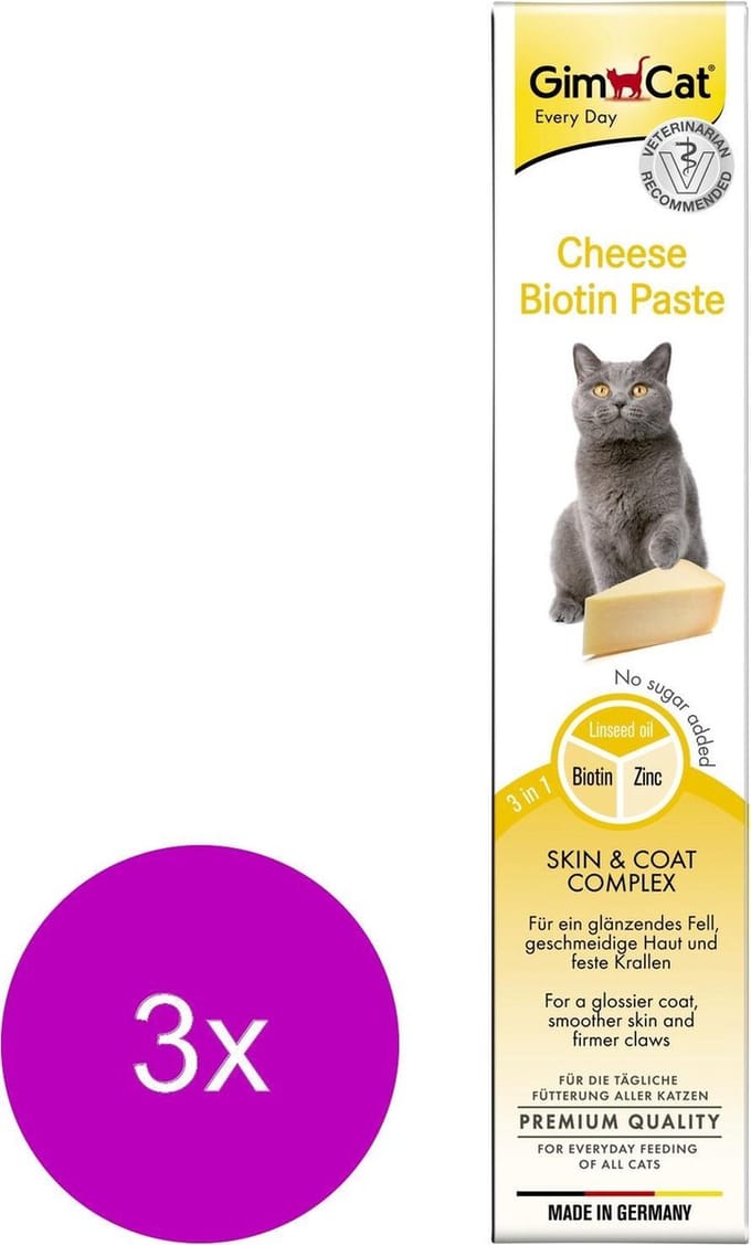 Gimcat Kaas-Pasta - Kattensnack - 3 x Kaas 50 g