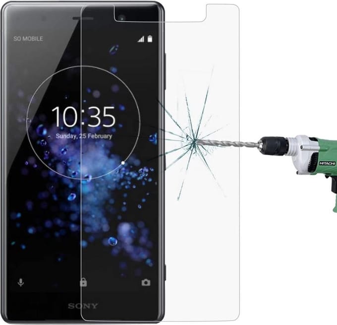 Screenprotector Glas - Tempered Glass Screen Protector Geschikt voor: Sony Xperia XZ2 Premium - - 2x
