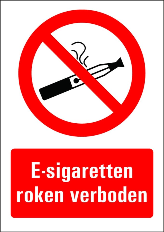 Verboden E-sigaretten te roken bord met tekst 148 x 210 mm