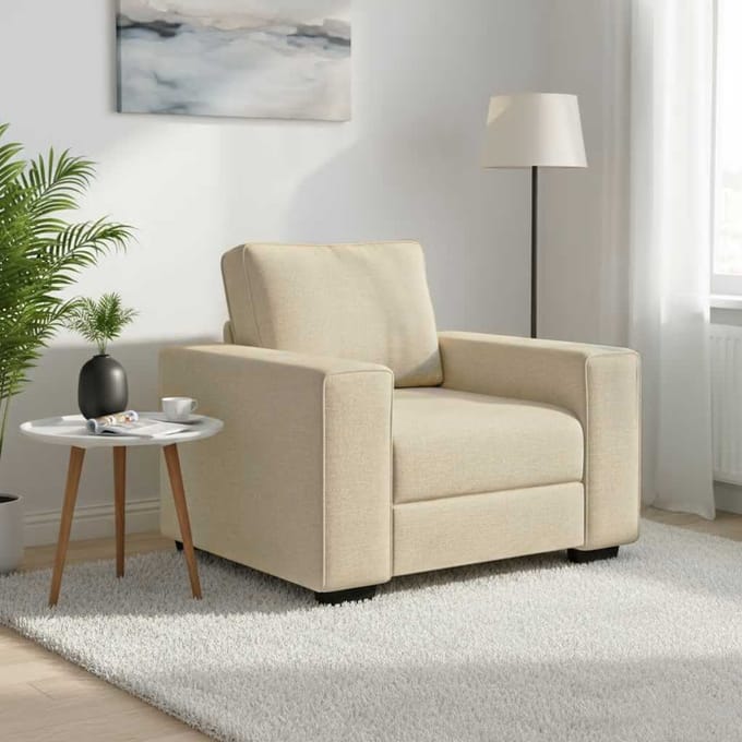 vidaXL - Sofastoel - Crème - 100x77x82 - cm - Stof