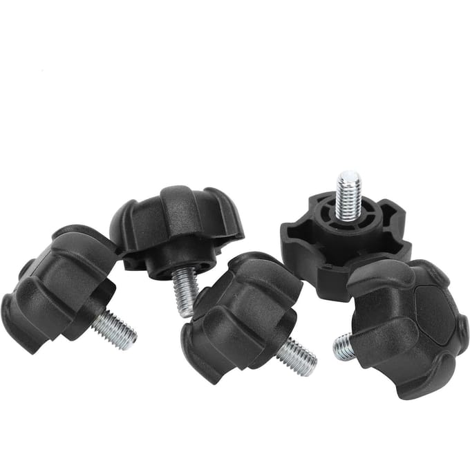 5 Pièces Boulon à Molette Réglable Plastique Tête Étoile à Cinq Branches Vis à Serrage Manuel Poignée de Verrouillage M6 10mm