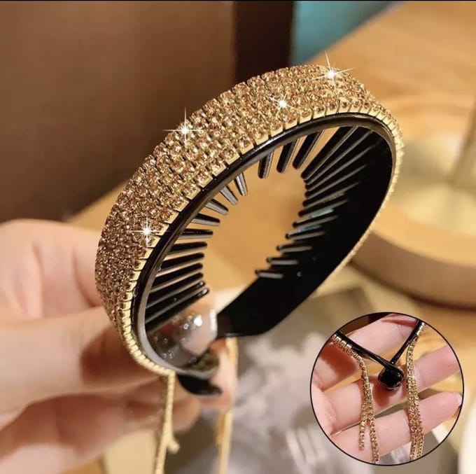 Clip met stras steentjes knot Goud - Clip haar - Stras steentjes clip