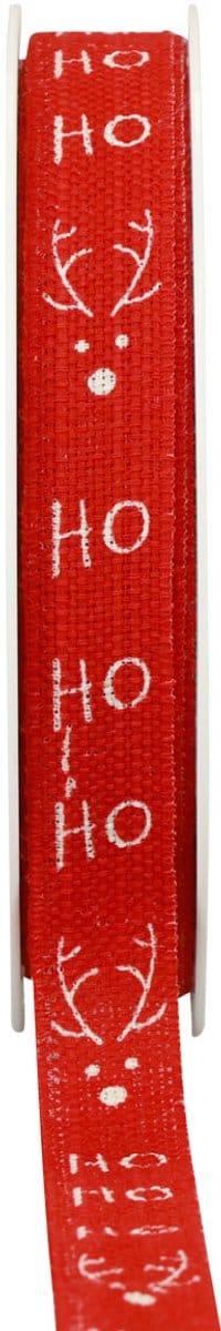 Cadeaulint Kerst Kerstlint Hohoho Rood 15mm 20m