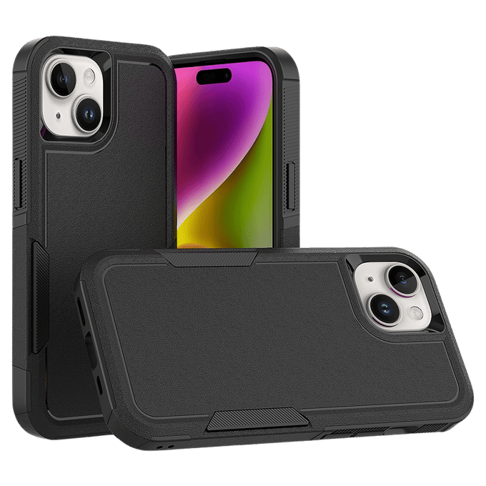 CaseBody Apple iPhone 15 Rugged Armor Back Cover Zwart