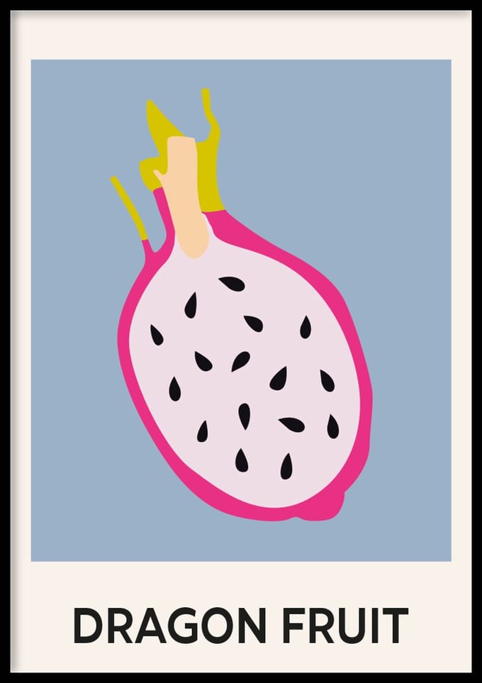 Poster Dragon fruit - Home poster - 30x40 cm - Exclusief lijst - WALLLL