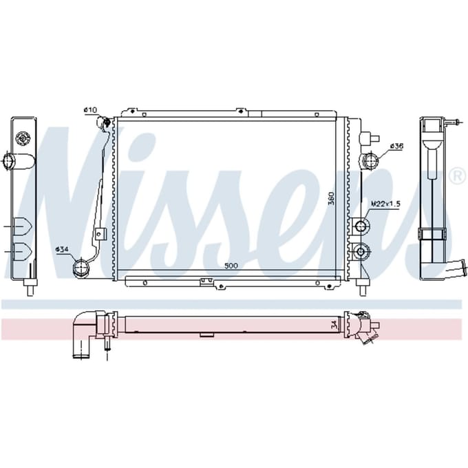 Radiator, motorkoeling NISSENS 63057