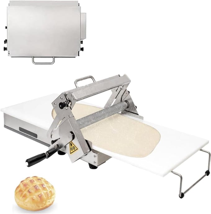 Deegroller Machine - Tafelmodel Uitroller - Bakken Thuis - Opvouwbaar Ontwerp - 11 Dikte-Opties - Zilver