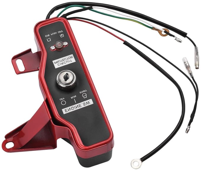 Contactsleutel Paneel - Ontstekingsschakelaar Motor - Machine Starten - Specifieke Motor Compatibiliteit - 5 Aansluitdraden - Rood