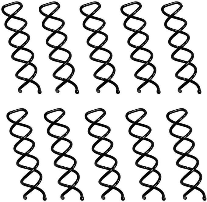 Dailygoods - 20 stuks haarspelden met spiraalbinding - Zwart