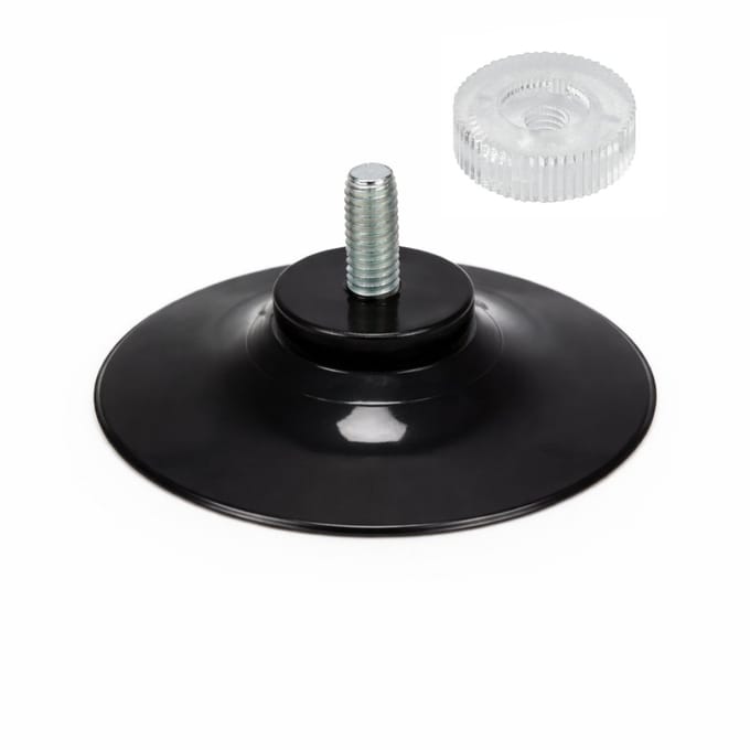 40mm Zwarte Zuignap met Schroefdraad + Transparante Kartelmoer - type: GZ-461-TM
