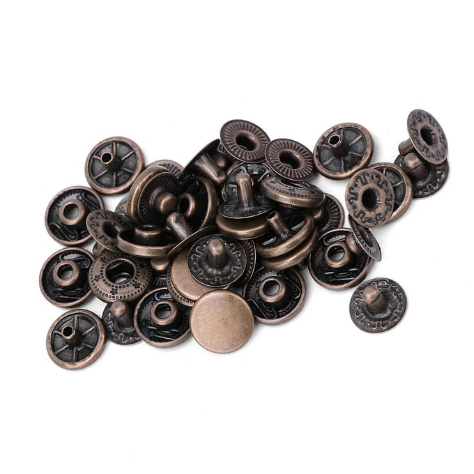 50 sets Puur Messing Drukknopen Ronde Knop Stof Bagage Decoratie Gereedschap(12,5 mm Brons) black