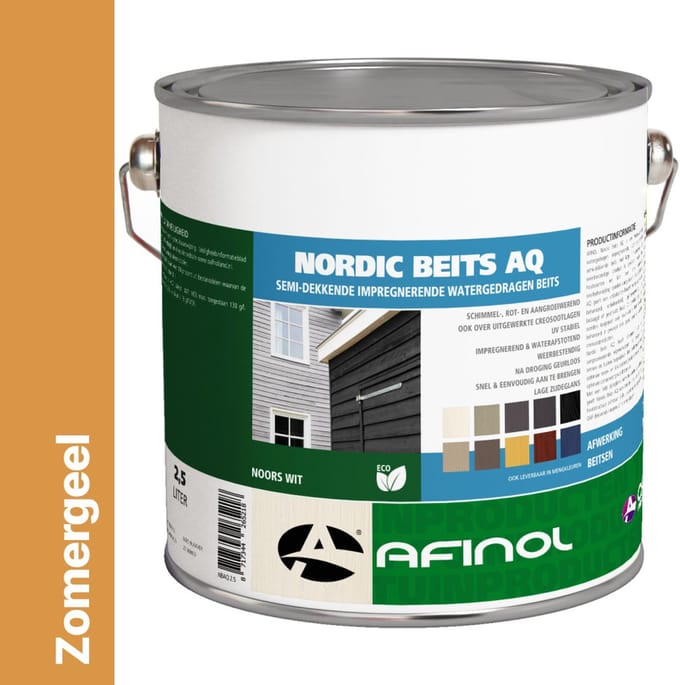 Afinol nordic beits AQ zomergeel - 2,5 liter