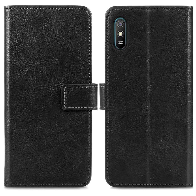 imoshion Hoesje - Geschikt voor Xiaomi Redmi 9A - Luxe Bookcase - Zwart