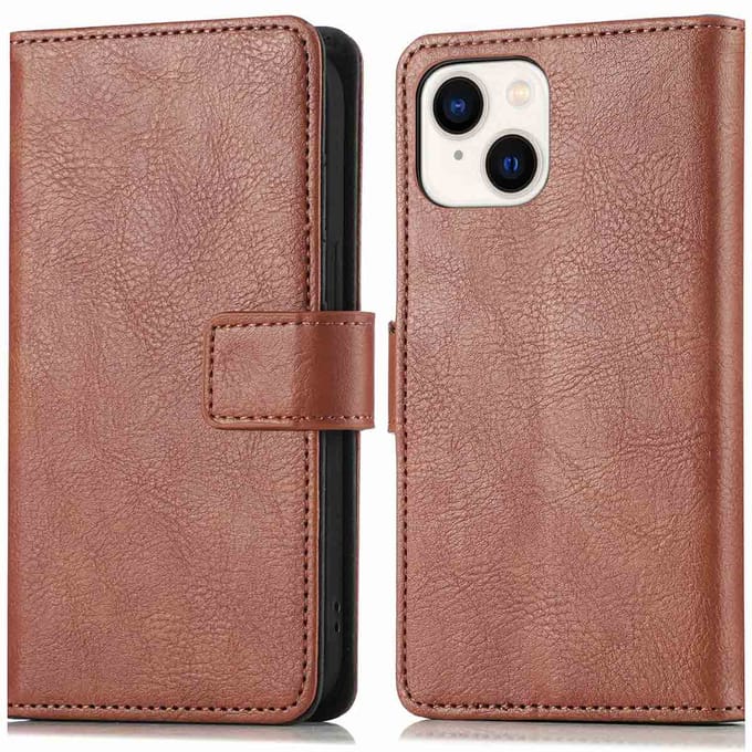 imoshion Hoesje - Geschikt voor Apple iPhone 15 - Luxe Bookcase - Bruin