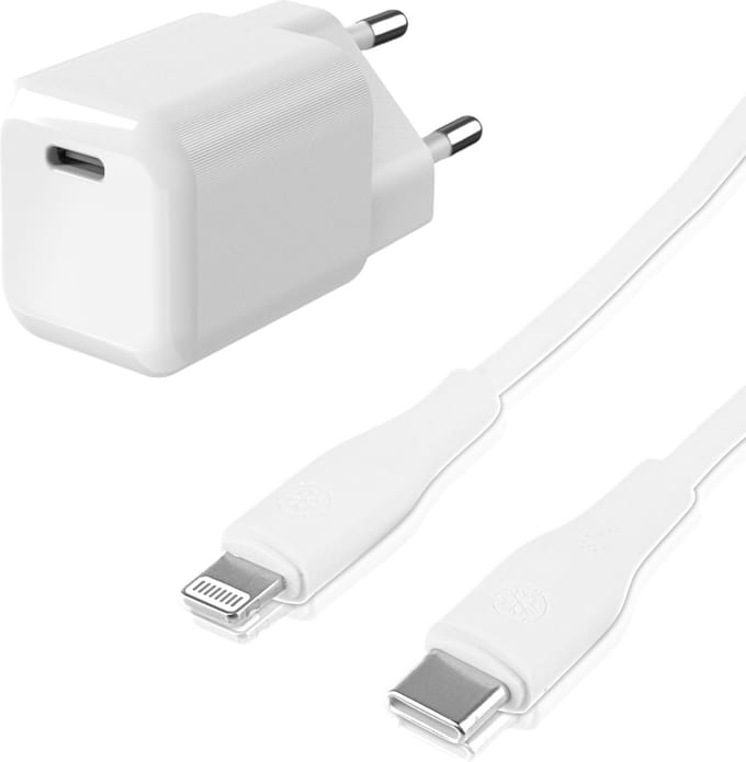 Mini usb C adapter geschikt voor iPhone / iPad / iPod - Lightning naar usb C kabel - 30w snellader - 1 meter