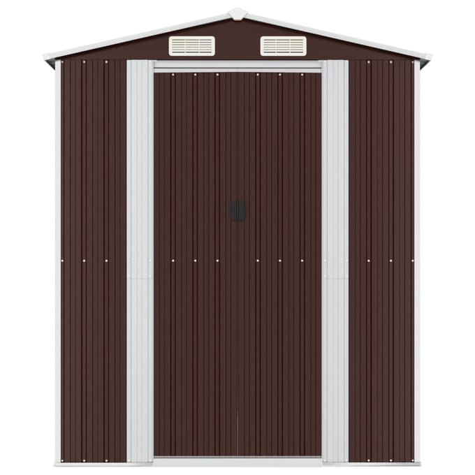 vidaXL - Tuinschuur - 192x689x223 - cm - gegalvaniseerd - staal - donkerbruin