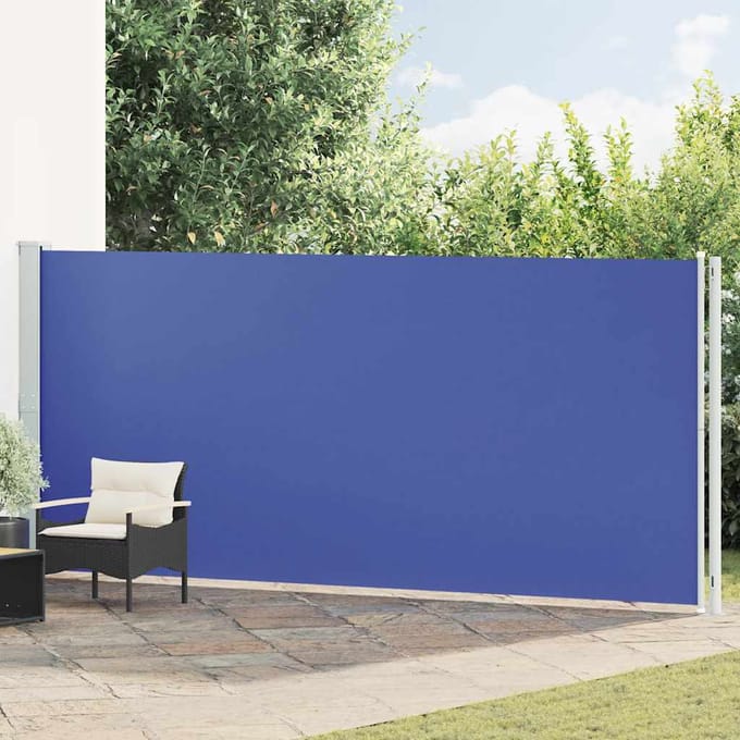 vidaXL - Tuinscherm - uittrekbaar - 180x600 - cm - blauw