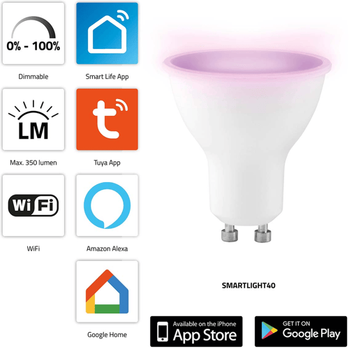 Alecto SMARTLIGHT40 - Smart Wifi LED Kleurenlamp