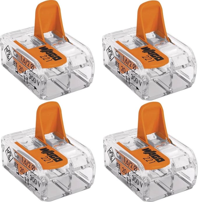 Set van verbindingsklemmen - lasklemmen voor installatiedraad - 4 stuks