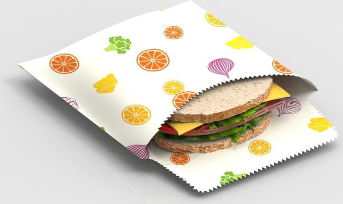 Bee's Wax - Bijenwas Snack en Boterhamzak Fruit & Vegetable - Biologisch Katoen - Wit