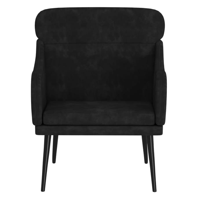 vidaXL - Fauteuil - 63x76x80 - cm - fluweel - zwart