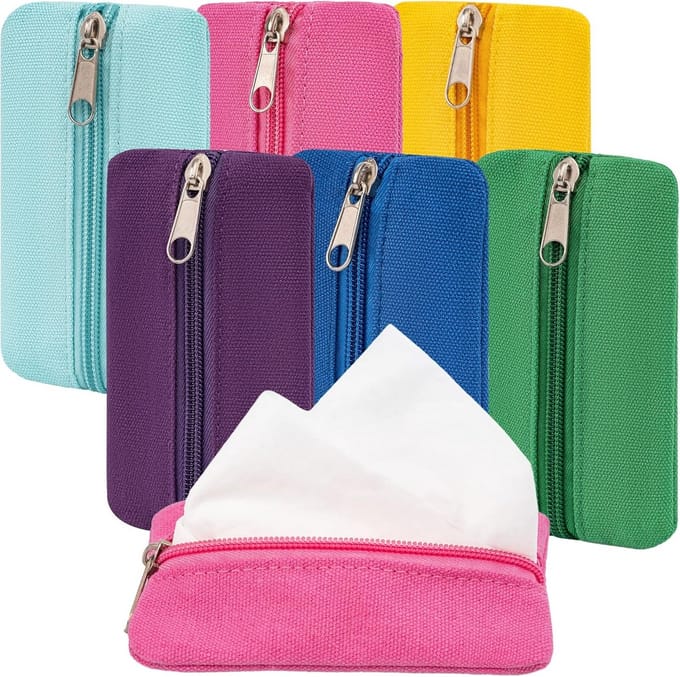 Zakdoekhouder Set - Herbruikbare Etuis - Onderweg Hygiëne - Met Rits - 13 x 7 cm